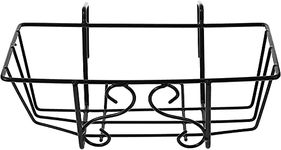 UV Iron Hanging Shelf Basket Balcony Flower Pot Wire Display Holder Railing Plant Stand Planters Rack for Table Top Windowsill Kitchen Garden Decor Black (Black)