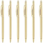 Unibene 6 Pack Slim Gold Ballpoint Pens Black Ink 1 mm - Black ink, Nice Gift for Business Office Students Teachers Wedding Christmas