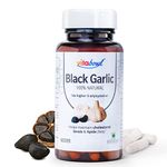 Vitabowl's 100% Natural & Organic Black Garlic Capsules | Made with 100% Cloves | 120 Days Naturally Aged & Fermented | Manages Cholesterol Levels & Lipid Profiles - 60 Veg Capsules