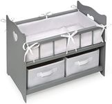 Badger Basket Crib with Two Baskets-Executive (fits American Girl Dolls), Gray