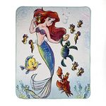 The Little Mermaid Ariel Kid’s Fleece Blanket EXPRESSIONS Throw for Toddlers Teens, All Season Super Soft Comfy Flannel Blanket, Best Gifts for Boys and Girls, 50x60 inches (Official Disney Product)