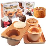 Cook's Choice 2-In-1 Better Baker Edible Food Bowl & Muffin Maker w Recipe Cookbook- Two 5" Bowls or Cupcakes- Double-Sided Stainless Steel Non-Stick Pan-Makes Breakfast, Lunch, Dinner & Dessert Bowls