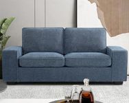 EASELAND 71" Chenille Loveseat Sofa for Living Room, Modern Deep Seat Sofa Couch with Removable Back and Seat Cushions, Comfy Sofa with Wood Legs and Armrest(Blue)
