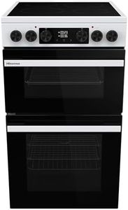 Hisense HDCEC5C10W Freestanding Ceramic Electric Cooker with Double Oven 69/43 Litres - White, A Rated Double Oven [Energy Class A]