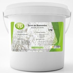 TERRE DE DIATOMEES DIATEOR - Seau de 5Kg de Terre de Diatomée Grade Alimentaire - 100% Naturelle, Non Calcinée - Poudre Blanche Extra Fine - Fabriquée en France