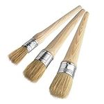 3 Pcs Chalk Paint Wax Brush Set Natural Bristle Round Paint Brushes Furniture Paint Brushes for Furniture, Home Decor, Waxing, Glazing Pottery (20mm 25mm 30mm)