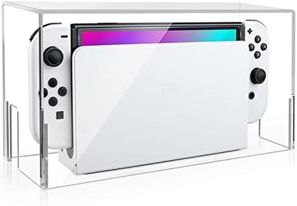 Onrier Transparent Dust Cover for Nintendo Switch & Switch OLED Charging Dock,Anti Scratch Waterproof Protective Clear Acrylic Cover Sleeve Display Box and Entirely Dust Proof ANT25