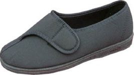 Comfylux Mens Bill Plain Black Slipper With Velcro Brand Fastening Size: 11