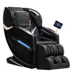 Panana Zero Gravity Massage Chair, Full Body Shiatsu Recliner, Fully Assembled With LCD Screen, Back and Calf Heating, Air Compression, Charger (Black 12 Auto)