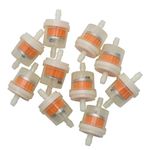 FlowerPEI 10Pcs Universal Motorcycle Gasoline Filter in-line Clear Fuel Filter Scooter Inline Gas Fuel Filter Element for 4 25inch 4mm Hose