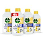 Dettol 5 in 1 Washing Machine Cleaner & Descaling Liquid for top load and front load| Lemon 250ml | Removes Limescale, Dirt and Bad odour | Kills 99.9%* Bacteria | Pack of 4