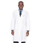 Landau Men's Full-Length Scrub Lab Coat, White WWF, 34