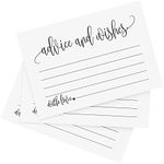 Bliss Collections Advice and Wishes Cards, Pack of 50 Classic Cards, 4 x 6 Uncoated, Heavyweight Card Stock for Weddings, Wedding Receptions, Bridal Showers and Essential Wedding Decorations