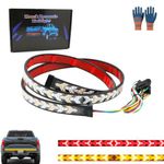 60-Inch Led Tailgate Light Bar Strip, Tailgate Light Bar Led Strip Truck Stop Brake Turn Signal Tail, Dynamic Turn Signal Strips with Brake Reverse Turn Lighting (Pickup truck head,59.1 inch)