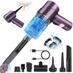 Handheld Vacuum Cleaner 9000Pa Powerful Mini Hand Vac 3 in 1 Dust Buster & Air Blower & Hand Pump,Cordless Portable Car Vacuum Rechargable 120W 12V Lightweight for Pet Hair Vehicle Home Office,Purple