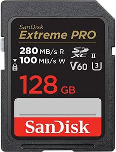 SanDisk 128GB Extreme PRO SDXC UHS-II Memory Card - C10, U3, V60, 6K, 4K UHD, SD Card - SDSDXEP-128G-GN4IN