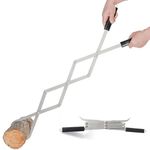 42" Heavy Duty Fire tongs, Long Firewood Tongs Log Grabber for Fire Pit, Fireplace Campfire Bonfire, Stainless Steel Fire Pit Tool Outside Outdoor Indoor Wood Stove Use