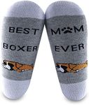 MBMSO 2 Pairs Boxer Mom Socks Best Boxer Mom Ever Boxer Dog Gifts Boxer Lover Gifts, 2 Pairs Boxer Mom Socks, Large