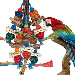 Bird Toys,Parrot Toys Exciting Chewing Fun for Parakeets,Cockatiels,Conures,Lovebirds,African Gray Cockatoos Amazon And Other Small Medium-Sized Parrot Natural Corn Cob Sturdy Nut (old bark)