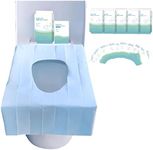 Toilet Seat Covers Disposable 50Pcs, Portable Toilet Seat Cover, Ecological Antibacterial Universal Potty Shields, Biodegradable Paper, Waterproof, Individually Packed for Travel, Kids and Adults