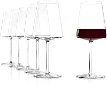 Stölzle Lausitz Red Wine Glasses Power Set of 6, 17 1/2 oz – Premium Glasses for Full-Bodied Wines – Modern Red Wine Glasses with Angular Design for Maximum Flavor – Dishwasher- & Break-Resistant