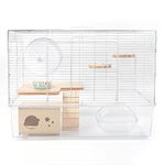 BUCATSTATE Hamster Cage with Accessories, Includes Free Exercise Wheel, Water Bottle, Food Bowl & Hamster Hideout Toy, Large Hamster Cage Home for Dwarf Hamster, Mice, Degus (24.4" L*13.7 "W*16.9" H)