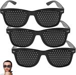 FaJoek Grid Glasses, Pinhole Glasses, Eye Trainer Hole Glasses, Grid Glasses with Foldable Arms, Pinhole Glasses, Hole Glasses for Eye Training and Relaxation, Black