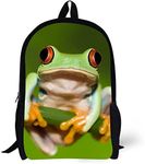 Book Bags for Kids 17 Inch Animal School Bags (Tree Frogs 1)