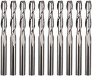 CBRIGHT 10pcs Flat Nose End Mills Spiral Milling CNC Cutter Bits, 1/8" 3.175mm Shank,3mm Cutting Edge Tool Engraving Including End Mill,CNC Router Bits (10PCS Flat Head)