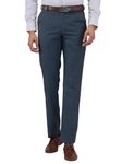 Park Avenue Men Regular Fit Solid Pattern Poly Viscose Blend Flat Front Formal Trouser (Size: 36)-PMTX07637-B6 Dark Blue