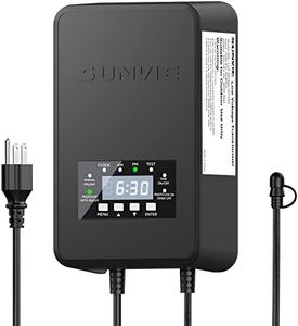 SUNVIE 120W Low Voltage Transformer Outdoor Landscape Lighting Transformer with Timer and Photocell Sensor Waterproof 120V to 12V/14V AC Low Voltage Landscape Transformer for Spotlight Pathway Lights