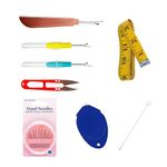 Gemsy 8 in 1 Combo 1 Big Seam Ripper | 2 Small Seam Ripper | 1 Thread Cutter | Inch Tape | Needle Threader 1, Threader, Loop Turner for Sewing