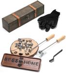 AIMOADO 1.5" 26 Pcs Letters Branding Iron for Wood, Branding Iron for Hats Leather Wood Working, Alphabet Branding Irons with Wooden Box and Two Handles (Alphabet "A-Z", 1.5")