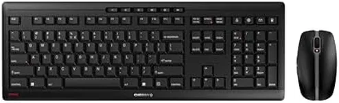 CHERRY Stream Desktop - Wireless Keyboard and Mouse Combo - US Layout - QWERTY Keyboard - Black