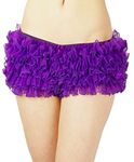 Starline Lingerie Ruffle Frilly Soft Layered Mesh Knicker Plus Size up 6-18 (Large (Dress Size 16), Purple)