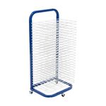 Pearington 25-Shelf Mobile/Wall Mountable Art Drying Rack for Art Studios & Classrooms, 13" D x 17.5" W x 39.4" H, Blue/White