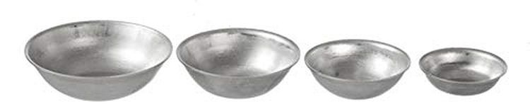 Melody Jane Dolls House 4 Silver Mixing Bowls Miniature Kitchen Baking Cooking Accessory