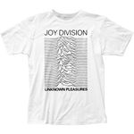 Joy Division - Mens Unknown Pleasures Fitted T-Shirt in White, Size: XX-Large, Color: White