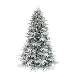 Giulia Grillo 7ft slim flocked Christmas tree, 1167 tips Premium Luxury Christmas Tree, White and Green, PE/PVC …