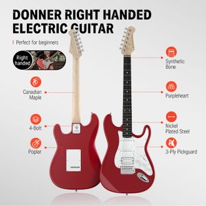 Donner 39" Electric Guitar – Red, Full Size