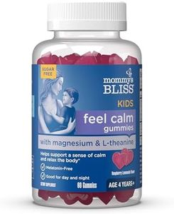 Mommy's Bliss Kids Feel Calm Gummies, Support a Sense of Calm and Relax The Body, Made with Magnesium, L-theanine, Sugar Free Raspberry Lemonade Flavor, Age 4+, 60 Gummies