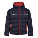 Liverpool FC Official Gift Boys Quilted Hooded Winter Jacket Navy 6-7 Years