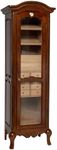 Quality Importers Trading Antique Tower Humidor, Cigar Cabinet Holds Up to 3000 Cigars, 4 Shelves, 8 Drawers, 2 Interior A/C Outlets, Distressed French Walnut Finish