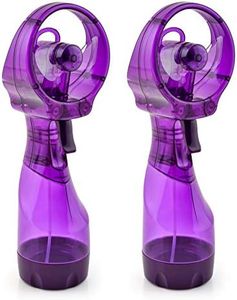 O2COOL Deluxe Handheld Battery Powered Water Misting Fan (Purple) 2 Pack