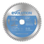 Evolution Power Tools T210TCT-68MS Mitre Saw Blade (AKA TCT Saw Blade) For Cutting Thin Steel - Carbide Tipped Metal Saw Blade Produces Virtually No Heat, Burrs or Sparks, 210 mm