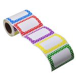 L LIKED Colorful Plain Name Tag Labels - 250 Stickers - 89mm x 57mm, Clothing Labels for Daycare and School 5 Colors(Star - 250 Labels)