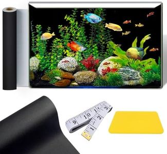 GOYJOY Self Adhesive Aquarium Background Black Fish Tank Background Wallpaper,Vinyl Aquarium Background Paper, Aquarium Backdrop,Strong Stickiness,Traceless Removal,Enhancing The Colors of Fish