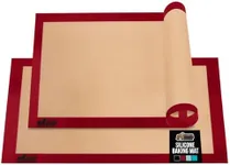 Gorilla Grip Non Stick Silicone Baking Mat Sheet, 2 Pack, Reusable Cookie Sheets Liner, Heat Resistant, No Oil Greasing Needed, Kitchen Oven Essentials, Food Grade and BPA Free, Half Sheet, Red