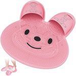 Manmihealth Upgrade Shower Foot Scrubber Mat with Non-Slip Suction Cups, Rabbit-Shaped Silicone Foot Scrubber in Shower for Men & Women (Pink)