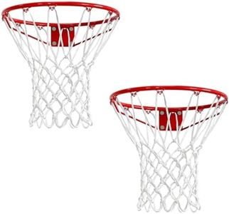 2 Pcs White Basketball Nets Heavy Duty Outdoor – All-Weather Anti-Whip Basketball Hoop Net Replacement, 12 Loops, Fits Indoor/Outdoor Rims, Basketball Accessories, Rim Not Included